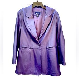 Denim and Co.  Purple Leather Coat